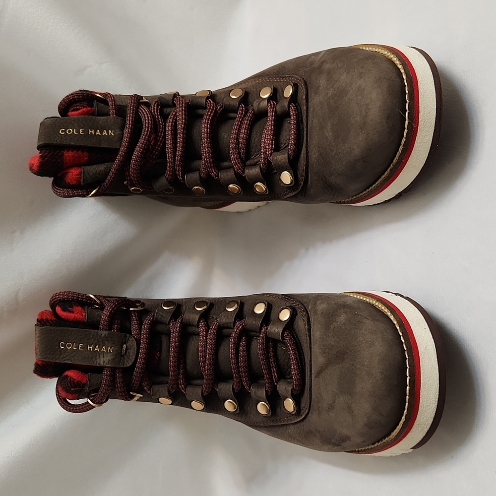 Cole Haan Grand Explore Brown and Red Suede Boots (W Size 7.5)
